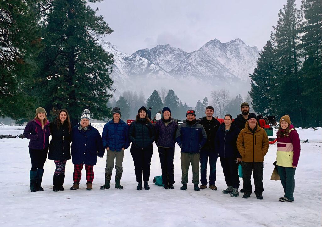 Cascadia Conservation group photo in the snow