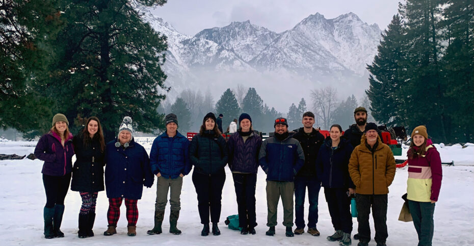 Cascadia Conservation group photo in the snow